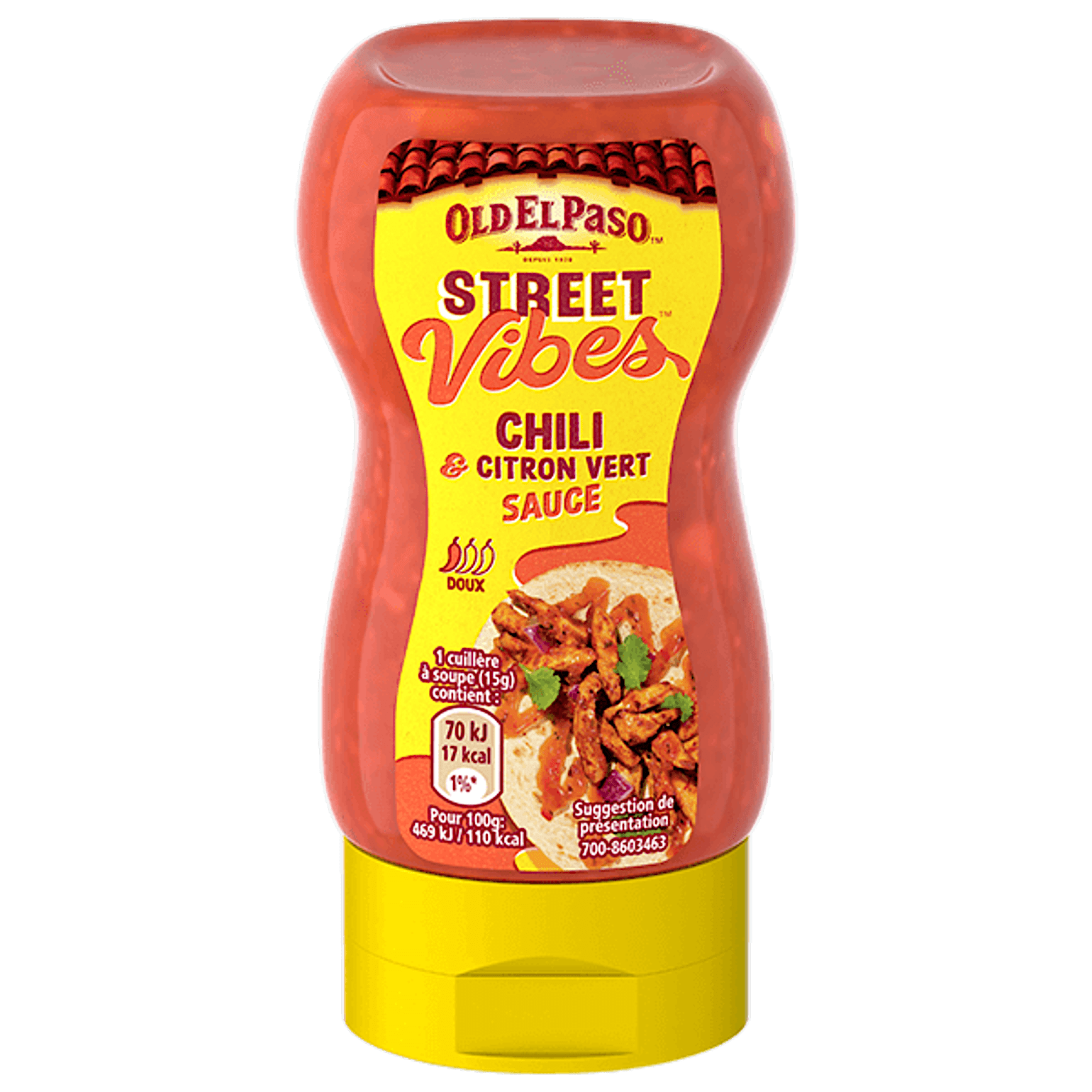 sauce chili au citron vert doux Old El Paso Street Vibes, bouteille souple de 263 g